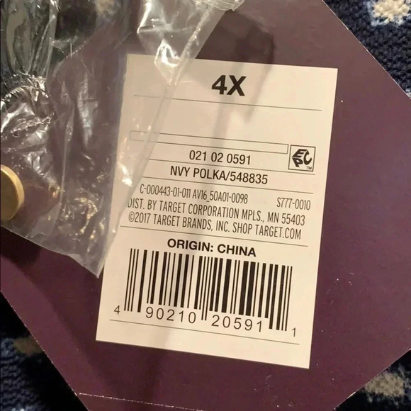 Ava & Viv Top Navy Polka Dot Balloon Sleeve Size 4X New - Picture 8 of 12